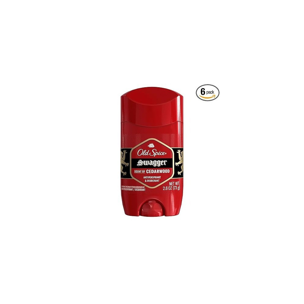 Old Spice Red Zone Collection Invisible Solid Swagger Scent Men's Anti-Perspirant And Deodorant 73g, (Pack of 6)
