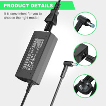 Adaptake 45W Laptop Charger for HP, 19.5V Power Adapter Compatible with HP Stream 11 13 14 Series, Elitebook Folio, Spectre Ultrabook, Pavilion Touchsmart and More(4.5mm x 3mm)