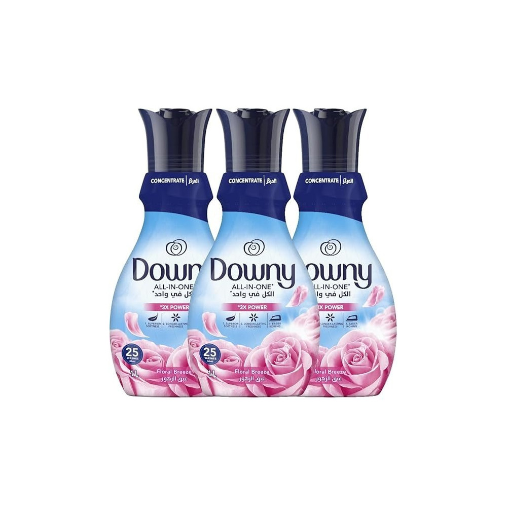 Downy Concentrate Fabric Softener, Floral Breeze, 1Liter Triple Pack