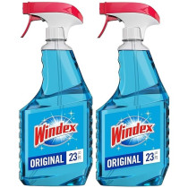 Windex Glass Cleaner Trigger Bottle, Original Blue, 23 fl oz, Pack of 2