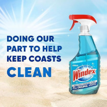 Windex Glass Cleaner Trigger Bottle, Original Blue, 23 fl oz, Pack of 2
