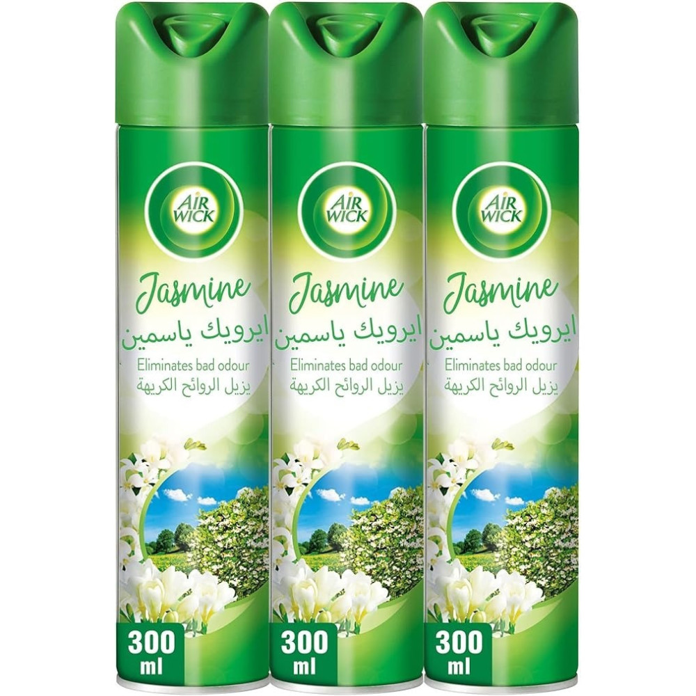 Air wick Jasmine Aerosol, Easy to Use Air Freshener, Eliminates Bad Odour like Cat Litter Smell, 300 ml