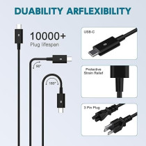 90W Charger USB Type-C For Dell Laptop Charger, Black