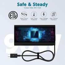 90W Charger USB Type-C For Dell Laptop Charger, Black