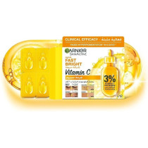 Garnier Fast Bright Vitamin C Brightening Ampoules For Dark Circles, Pack Of 12 x 1.5 ml