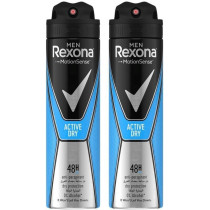 Rexona Men Antiperspirant Deodorant Active Dry, 2 x 150 ml