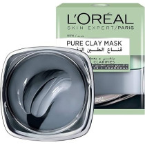L'Oreal Paris Pure Clay Black Face Mask With Charcoal, Detoxifies And Clarifies, 50 Ml