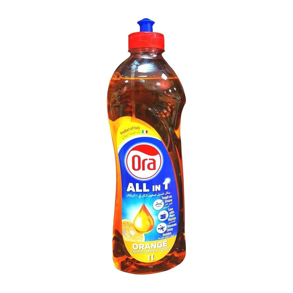 Ora All In 1 Orange Dishwashing Liquid, 1 Litre