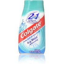 Colgate 2 In 1 Toothpaste And Mouthwash, Icy Blast Whitening, Liquid Gel, 3 Pack, 130 g