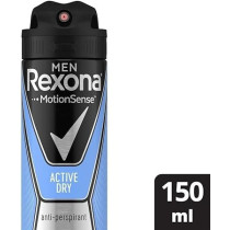 Rexona Men Antiperspirant Deodorant Active Dry, 150 ml, Pack Of 2