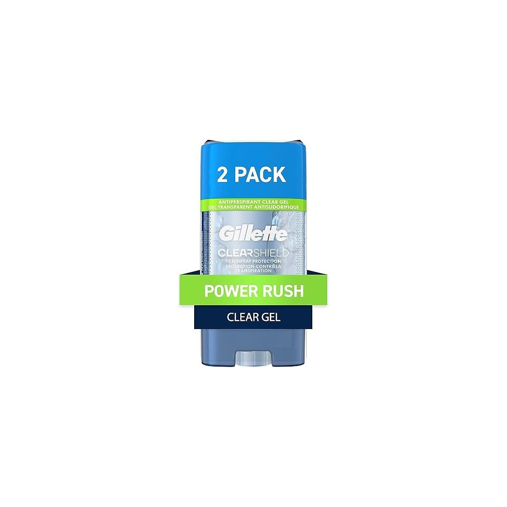 Gillette Clear Gel Power Rush Scent, Anti-Perspirant Deodorant For Men, Pack Of 2, 112 ml