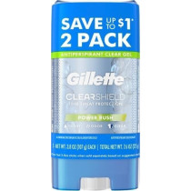 Gillette Clear Gel Power Rush Scent, Anti-Perspirant Deodorant For Men, Pack Of 2, 112 ml