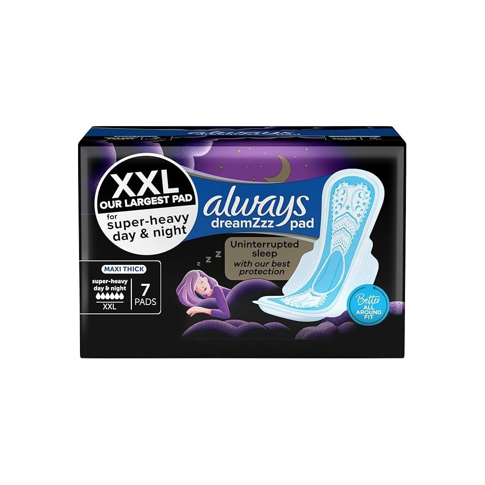 Always Pads Maxi Thick XXL For Super Heavy Night, 7 Sanitary Pads