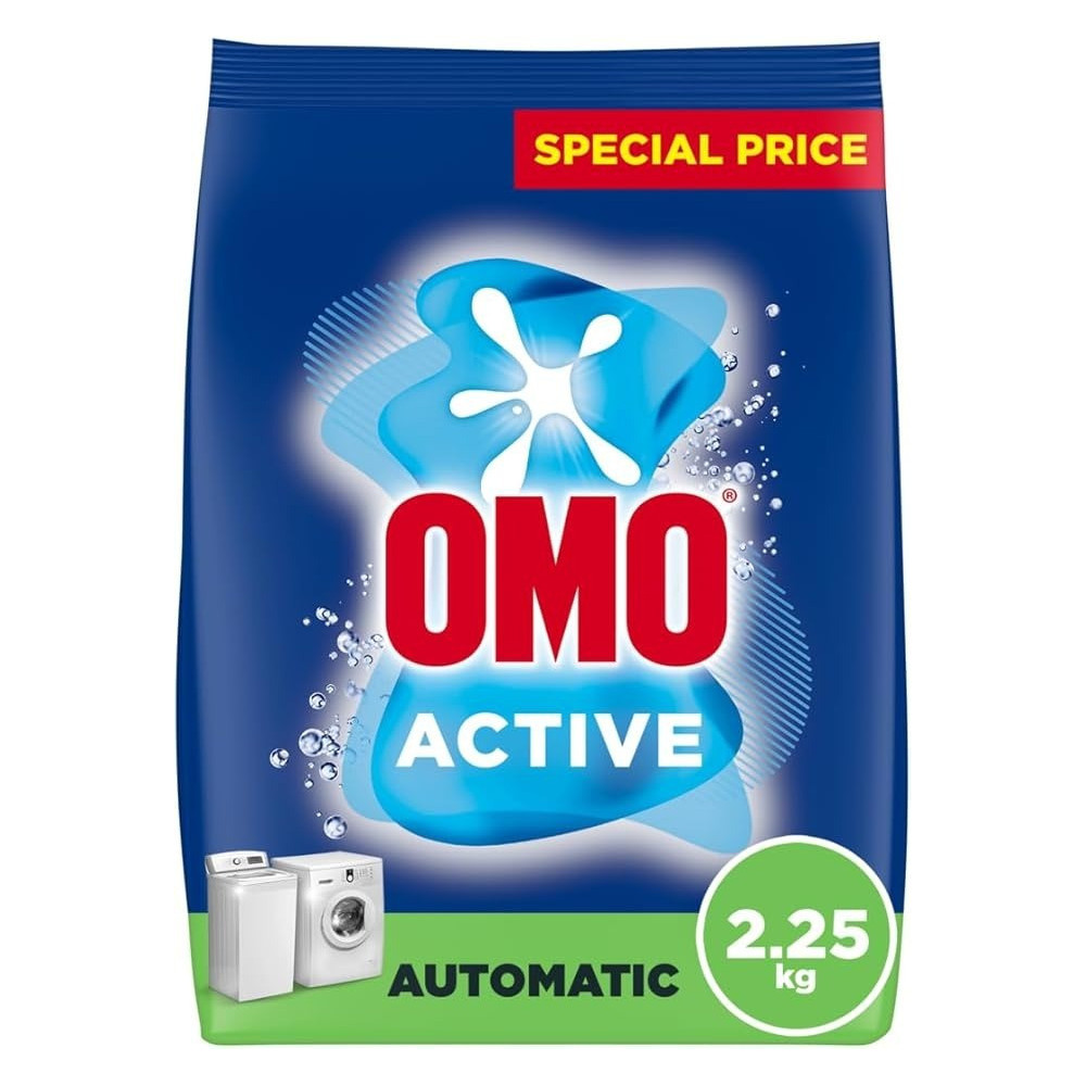 Omo Automatic Powder Laundry Detergent, Active, Up To 100 Percentage Stain Removal In 1 Wash, 2.25 Kg
