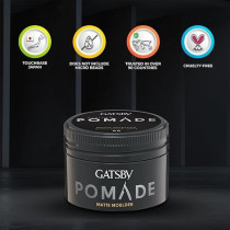 Gatsby Styling Pomade Matte Moulder, Hybrid Formula, Creates Neo-Classic Hairstyle With No Shine Effect, 75Gm