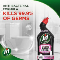 Jif Anti-Bacterial Toilet Cleaner For 100 Percentage Limescale Removal, Pink Power Disinfects And Kills 99.9 Percentage Of Germs, 750Ml