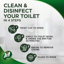 Jif Anti-Bacterial Toilet Cleaner For 100 Percentage Limescale Removal, Pink Power Disinfects And Kills 99.9 Percentage Of Germs, 750Ml