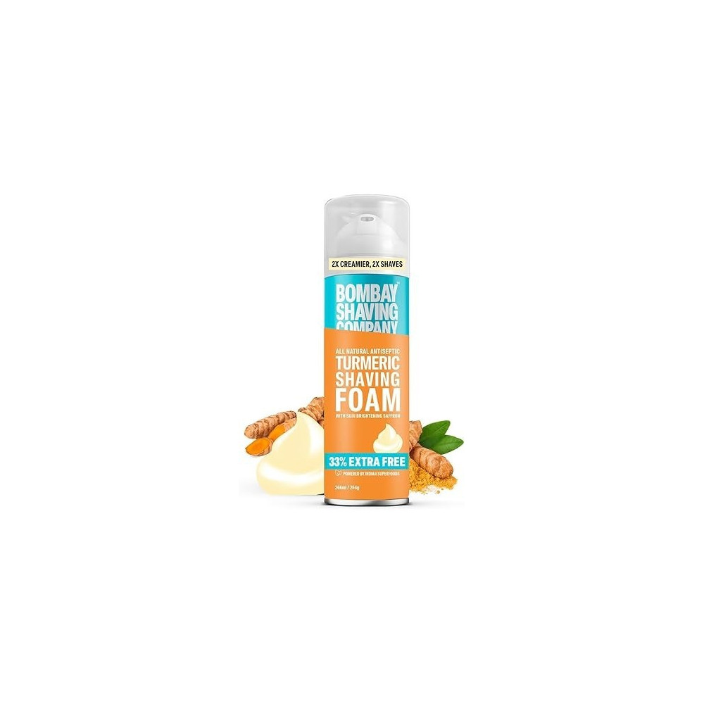 Bombay Shaving Company Turmeric Shaving Foam, 33% Extra With Turmeric, 266 Ml