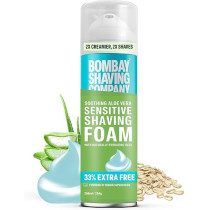 Bombay Shaving Company Sensitive Shaving Foam, 33% Extra With Aloe Vera And Oats, Aloe Vera, 266 Ml
