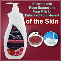 Fruiser Moisturising Shower Cream, Rose Milk, 1000 Ml