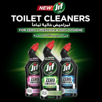 Jif Antibacterial Hard Surface Toilet Cleaner, With Lime Power, Zero Limescale Disinfects And Kills 99.9 Percenateg Of Germs, 750Ml