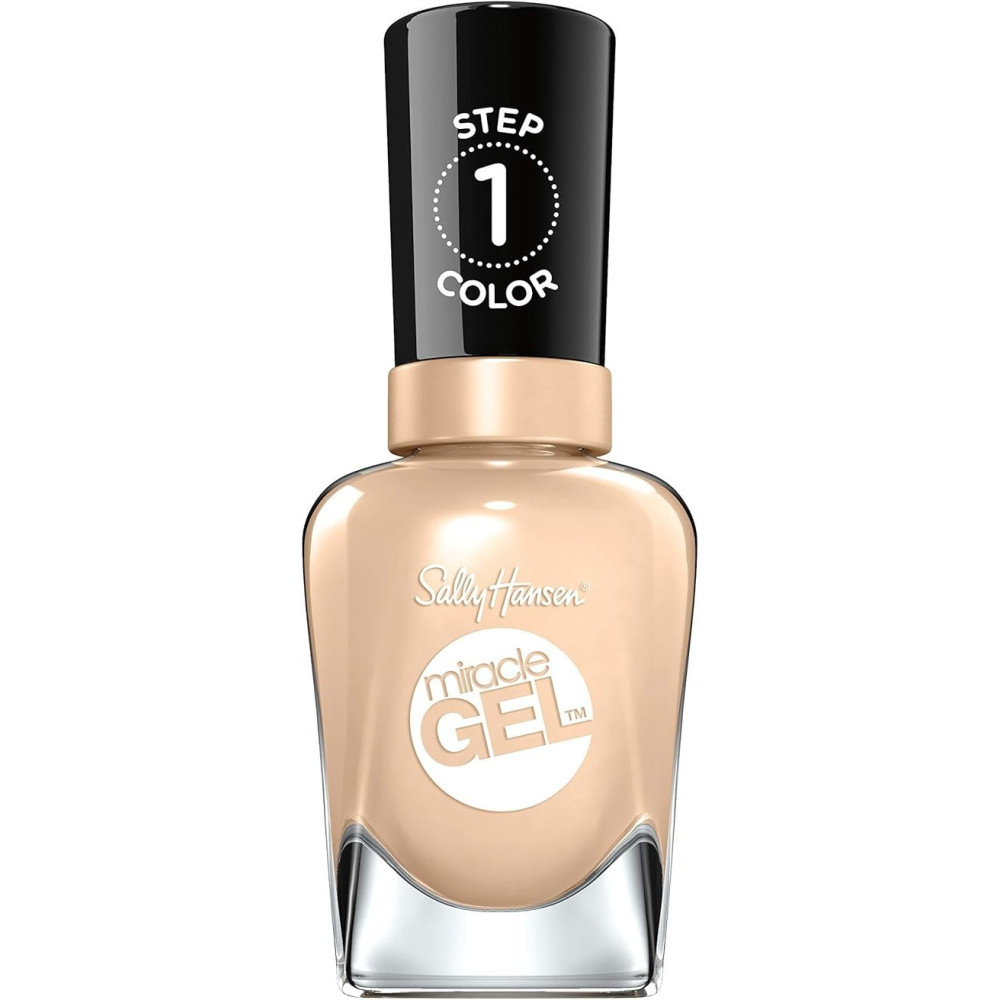 Sally Hansen Miracle Gel, Bare Dare, A Peachy Beige Nude Nail Polish, 14.7 ml