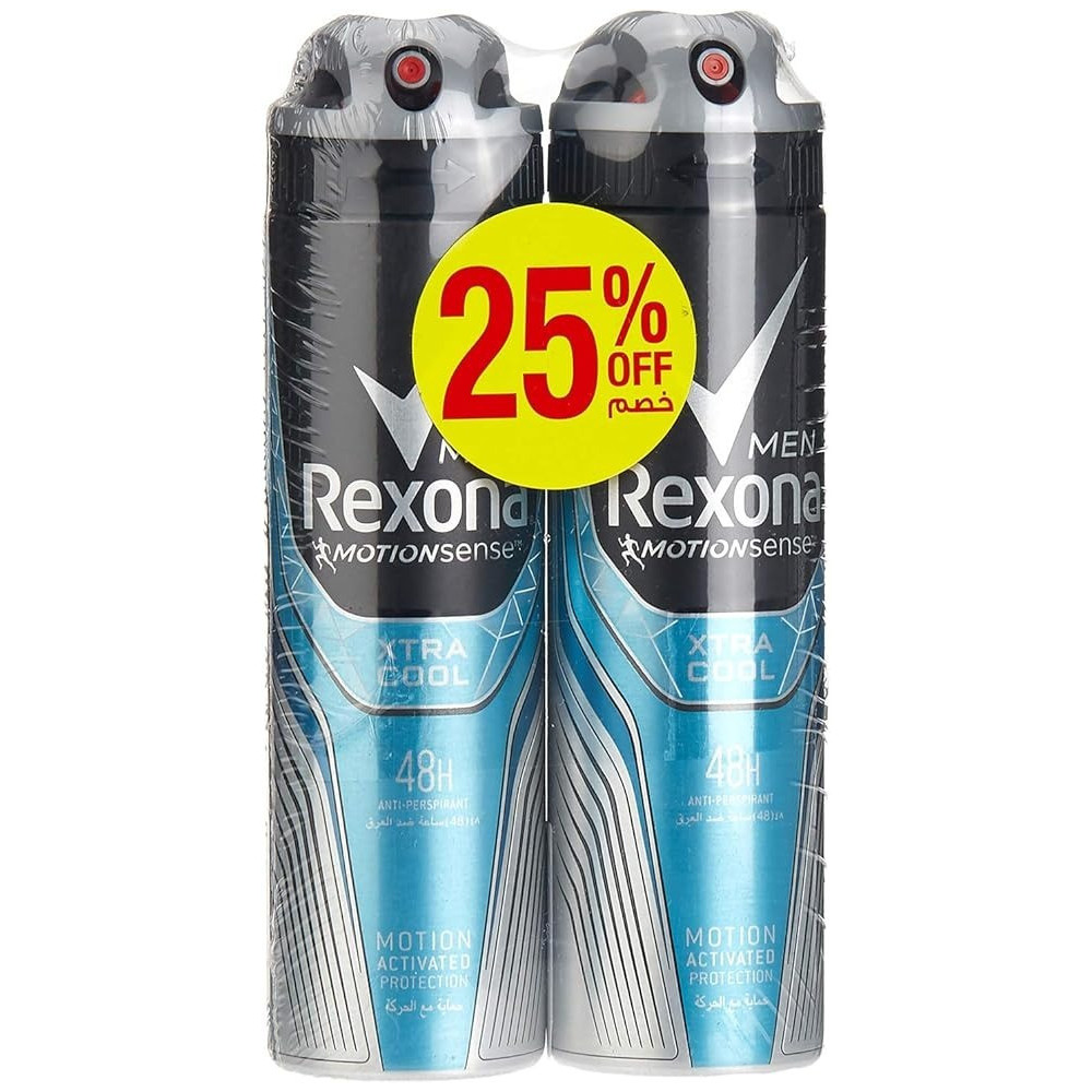 Rexona Mens Antiperspirant Deodorant Xtra Cool, 150 Ml, Twin Pack