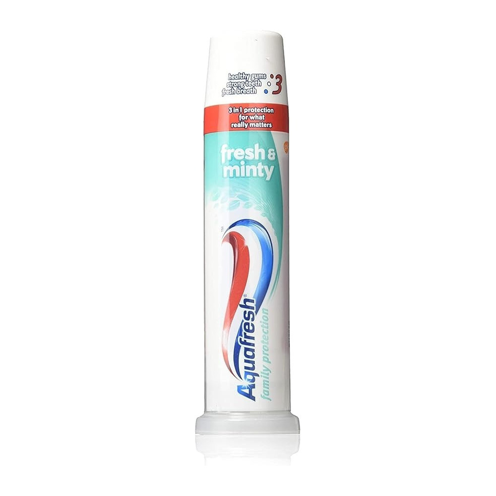 Aquafresh Fresh And Minty Whitening Pump Action 3 In 1 Formula Toothpaste, 100Ml, Pack Of 3