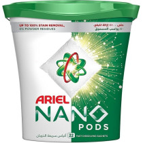 Ariel Nano Pods, Fast Dissolving Sachets, Powerful Stain Remover Detergent, Pack Of 22 Sachets