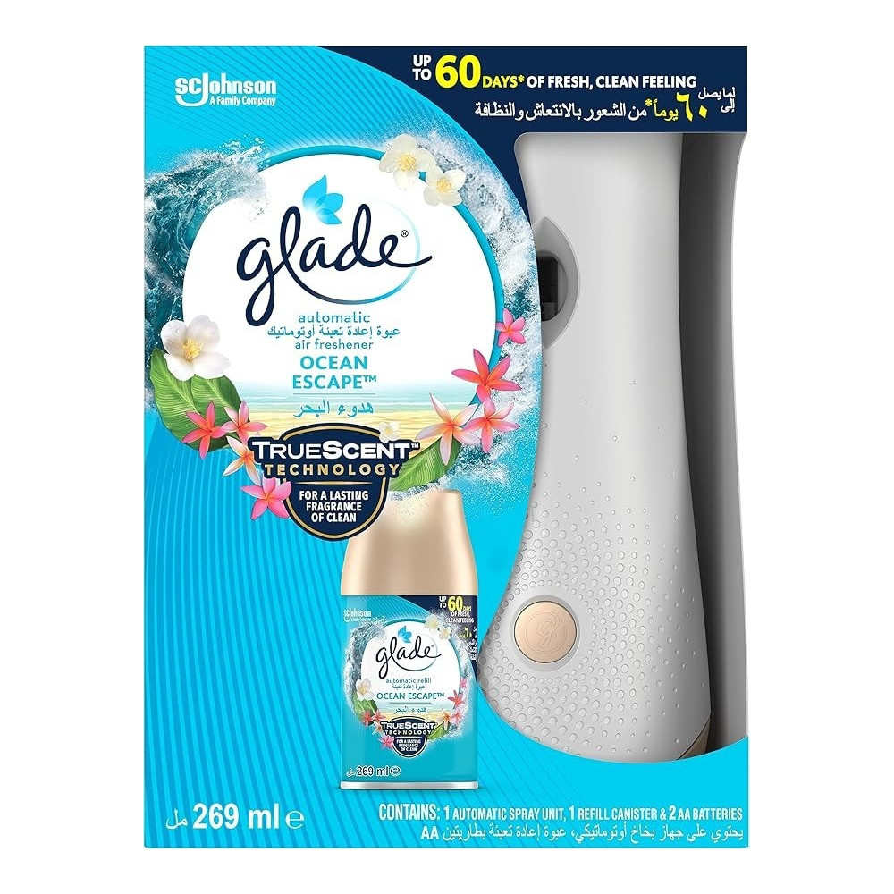 Glade Automatic Spray Holder With Ocean Breeze Air Freshener For Up To 60 Days Of Automatic Freshness, 269Ml