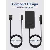 KSACDN Surface Charging Adapter, 102W 15V 6.33A for Microsoft Surface Book 2/3, Pro X/9/8/7/6, Laptop 2/3/4, Studio, with Power Cord And USB Port