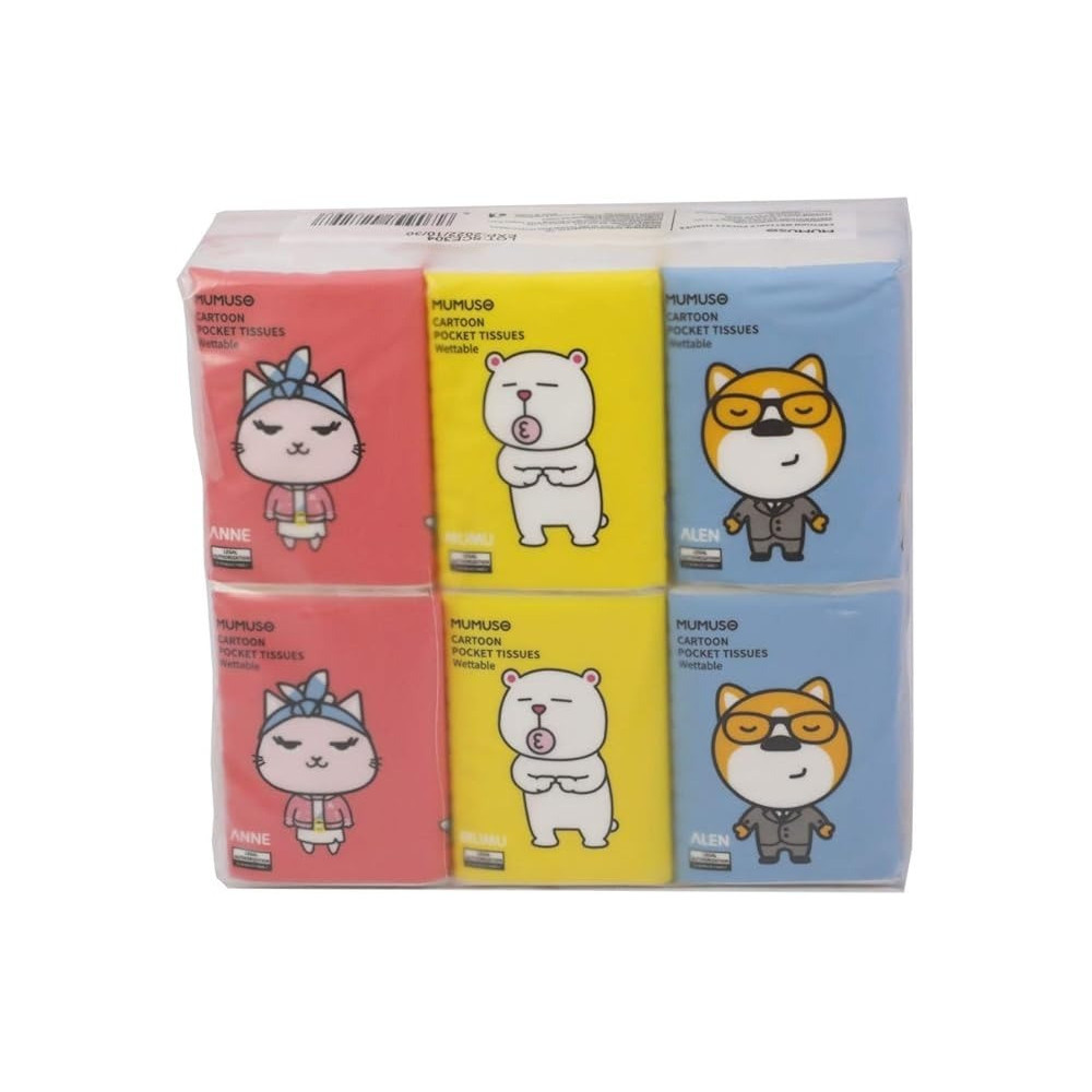 Mumuso Cartoon Wettable Pocket Tissues, 6970962427297