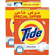 Tide Semi-Automatic Laundry Detergent Powder, Original Scent, Stain-Free Clean Laundry, Washing, 2.5 Kg Dual Pack