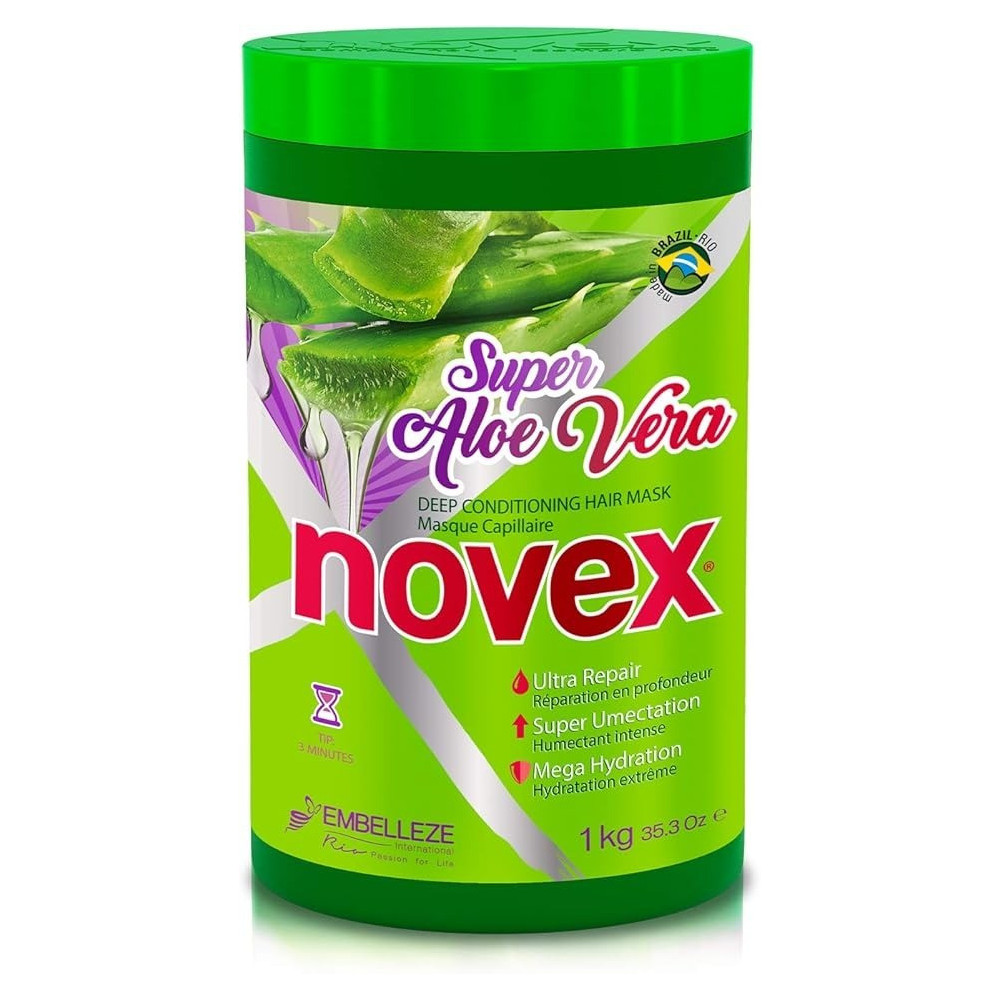 Novex Super Aloe Vera Hair Mask Infused With Organic Aloe Vera, Frizz And Volume Control, 1 Kg, Jar