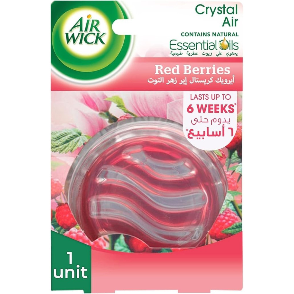 Air Wick Crystal Air, Contains Natural Essential Oils, Eliminates Bad Odour Like Cat Litter Smell, Red Berrries Fragrance