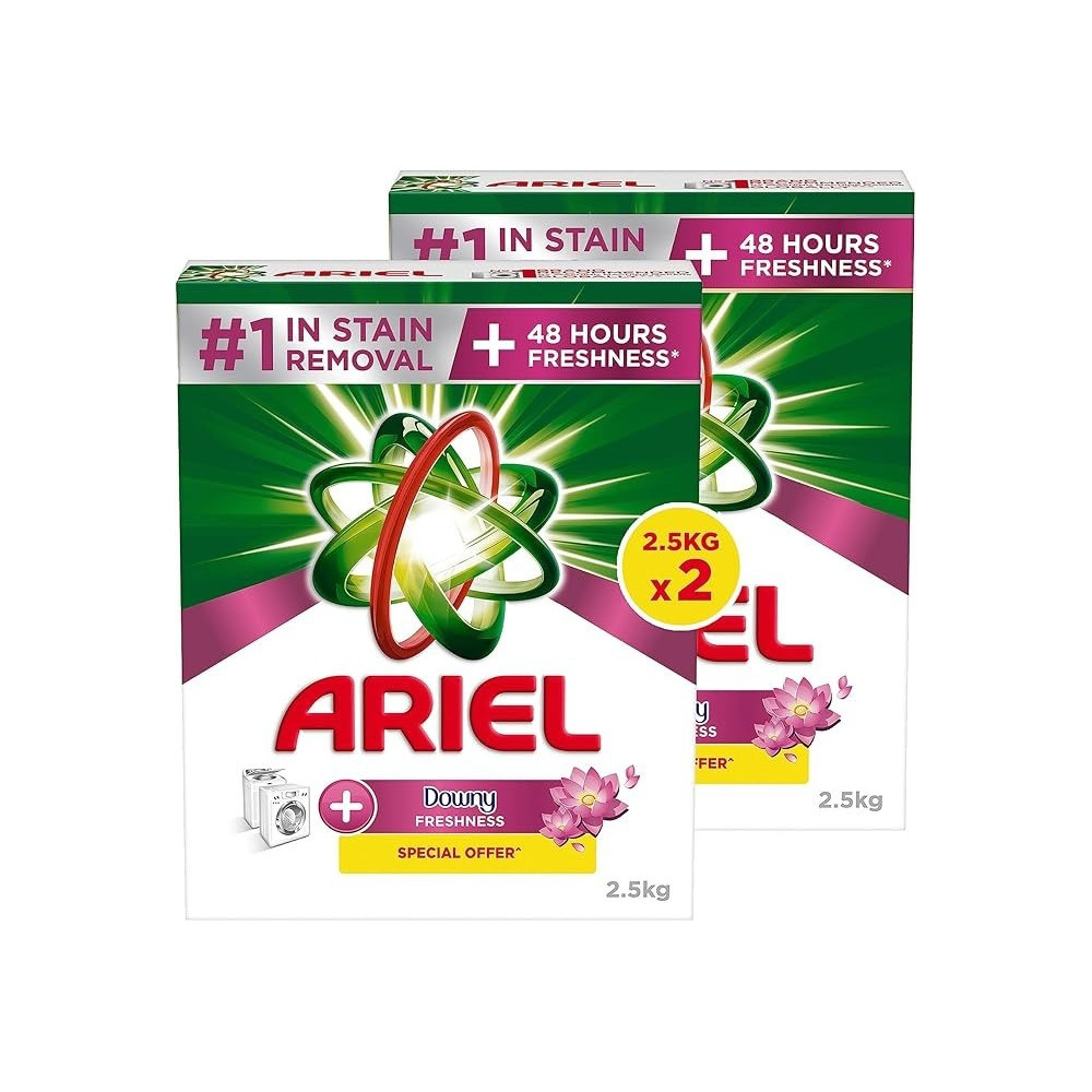 Ariel Automatic Downy Fresh Laundry Detergent Powder, 2.5 Kg, Pack Of 2