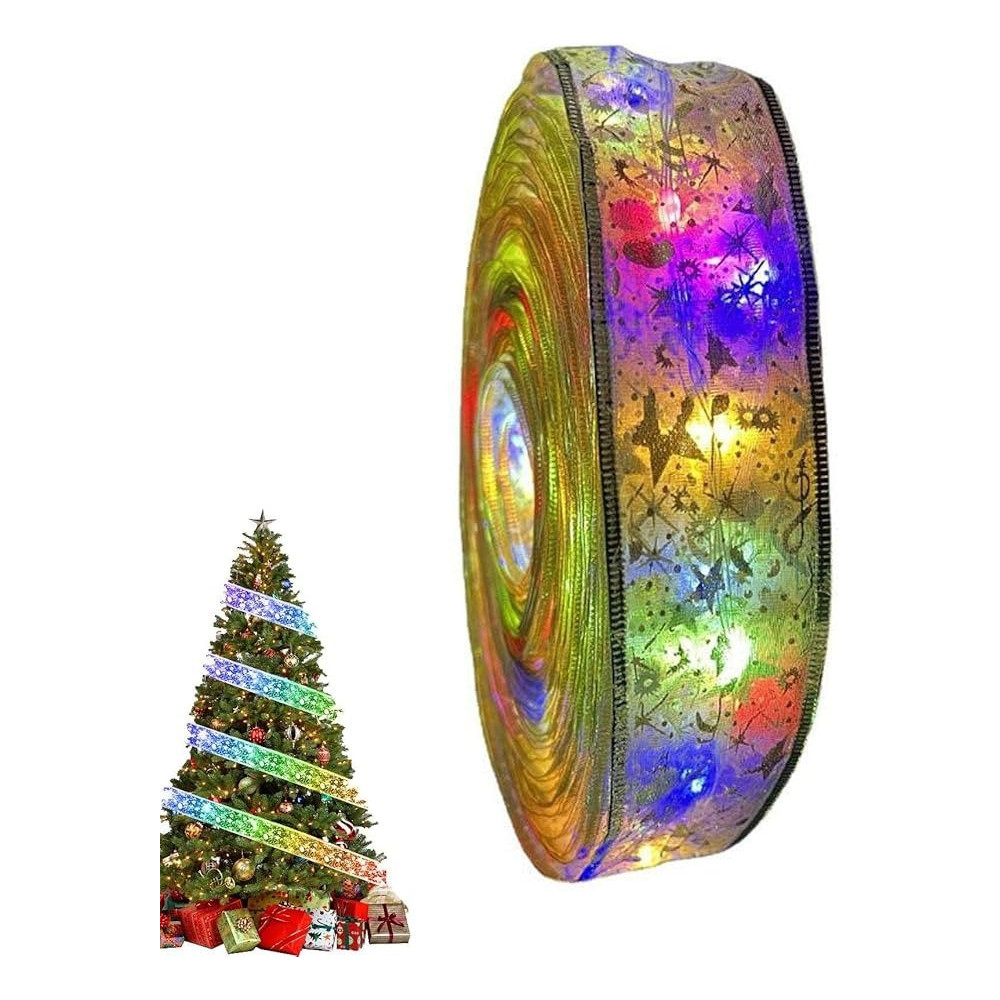 Nedyet Christmas Tree Ribbon String Lights, Led Glow Ribbon String Lights, Shining Glow Ribbon Light For Christmas Tree Decoration