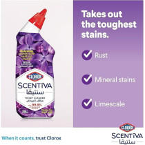 Clorox Scentiva Toilet Cleaner, Tuscan Lavender, Bleach Free, Kills 99.9Percentage Of Viruses And Bacteria, Triple Pack, 709 Ml