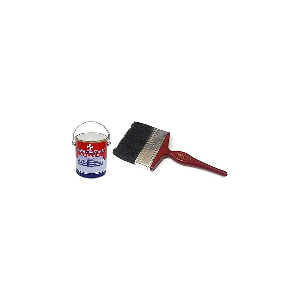 National Paints Water Based 3.6 ter With 4 inch Paint Brush, Texas Cream