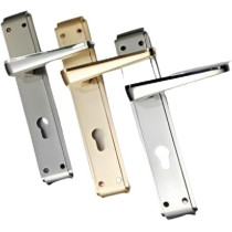 Abbasali Wooden Door Handle For Entrance And Interior Doors Ded Plate N16-Ko19, Silver