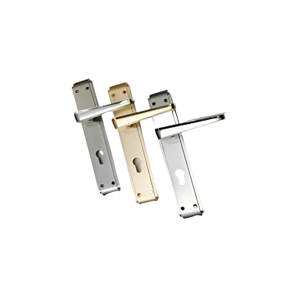 Abbasali Wooden Door Handle For Entrance And Interior Doors Ded Plate N16-Ko19, Silver