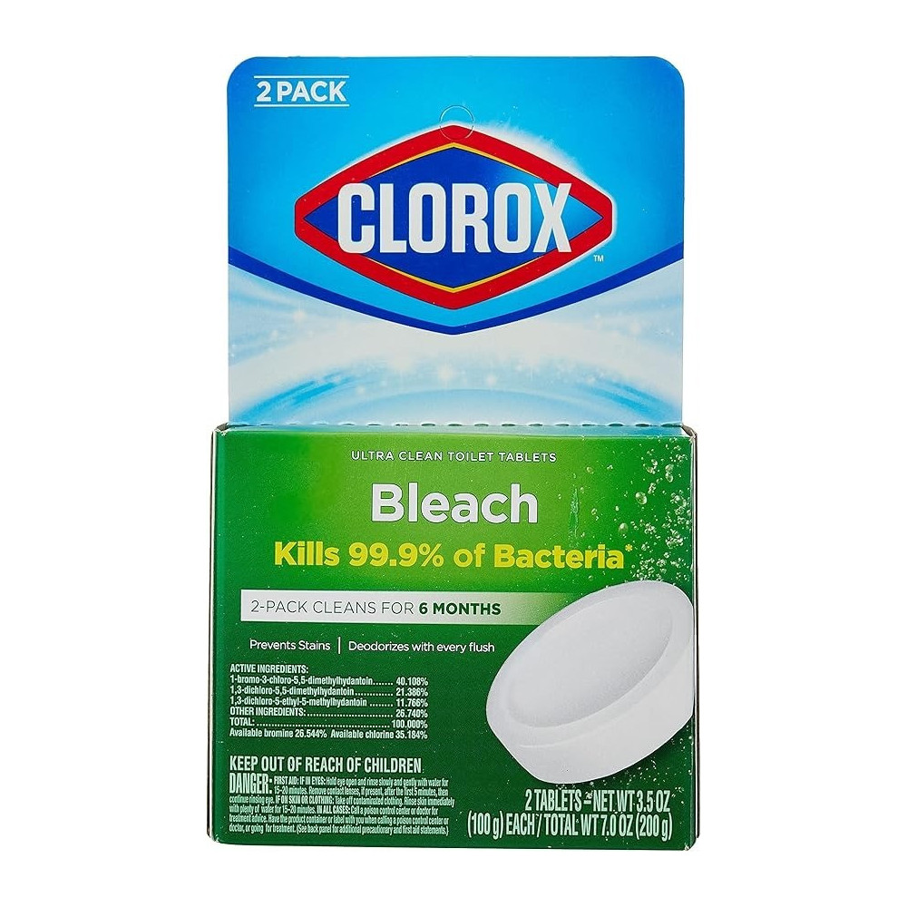 Clorox Automatic Toilet Bowl Cleaner Tablets, Green- 2 Count, 200 g