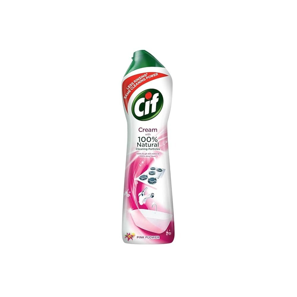 Cif Pink Floral Cream Multipurpose Surface Cleaner For Tough Stains, 500 ml