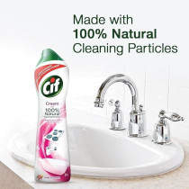Cif Pink Floral Cream Multipurpose Surface Cleaner For Tough Stains, 500 ml