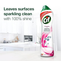 Cif Pink Floral Cream Multipurpose Surface Cleaner For Tough Stains, 500 ml