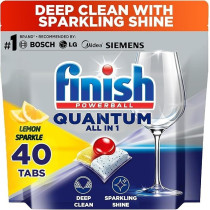 Finish Powerball Quantum Dishwasher Detergent All In One Tablets, 40 Tabs