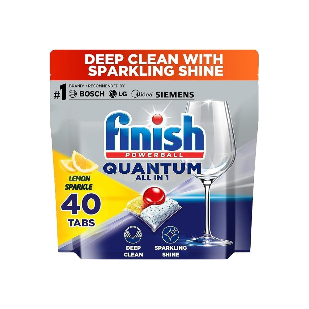Finish Powerball Quantum Dishwasher Detergent All In One Tablets, 40 Tabs