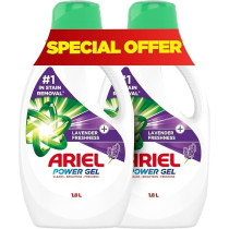 Ariel Lavender Laundry Detergent Liquid Gel, Pack Of 2, 1.8 Litre