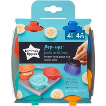 Tommee Tippee Pop Up Freezer Weaning Pots With Tray Baby Food Containers, Pack Of 4 x 60 ml