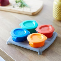 Tommee Tippee Pop Up Freezer Weaning Pots With Tray Baby Food Containers, Pack Of 4 x 60 ml